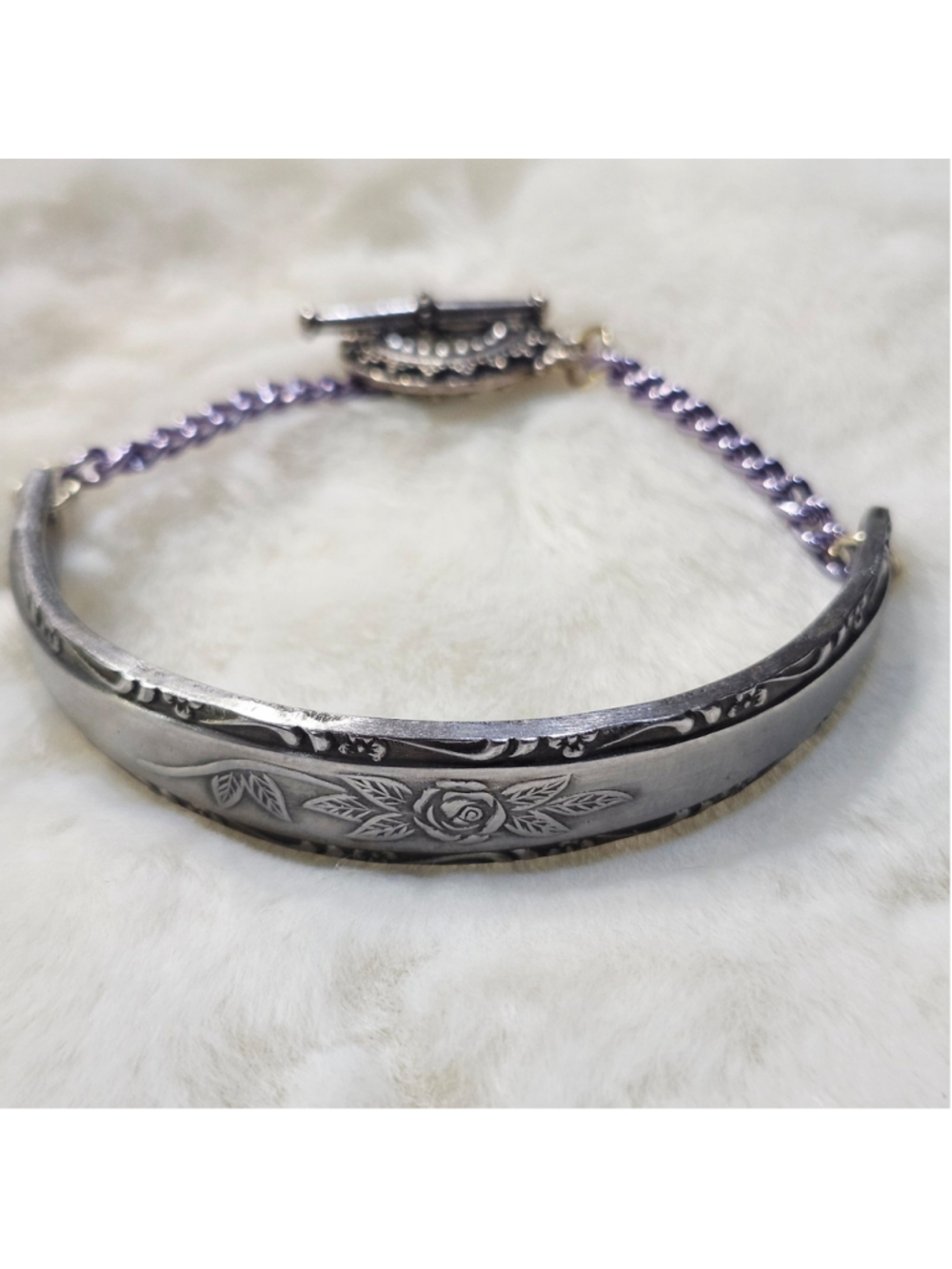 Floral Rose bracelet Spoon Handle Floral jewelry
